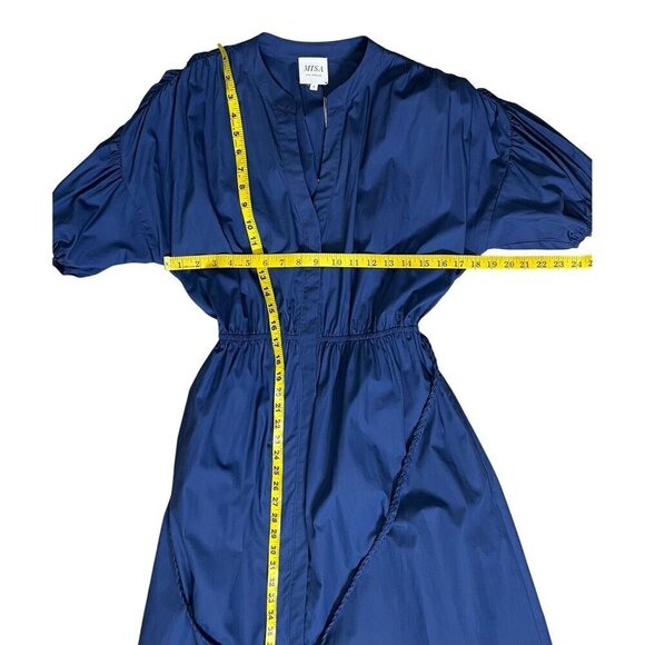 💙 MISA Los Angeles Amarine Blue Ruffle Hem Midi Dress 💙 NWT MSRP $350 - Picture 9 of 11